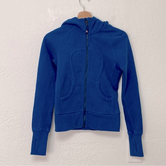 lululemon athletica Tops - Lululemon Blue Full-Zip Scuba Jacket Hoodie, Size 2